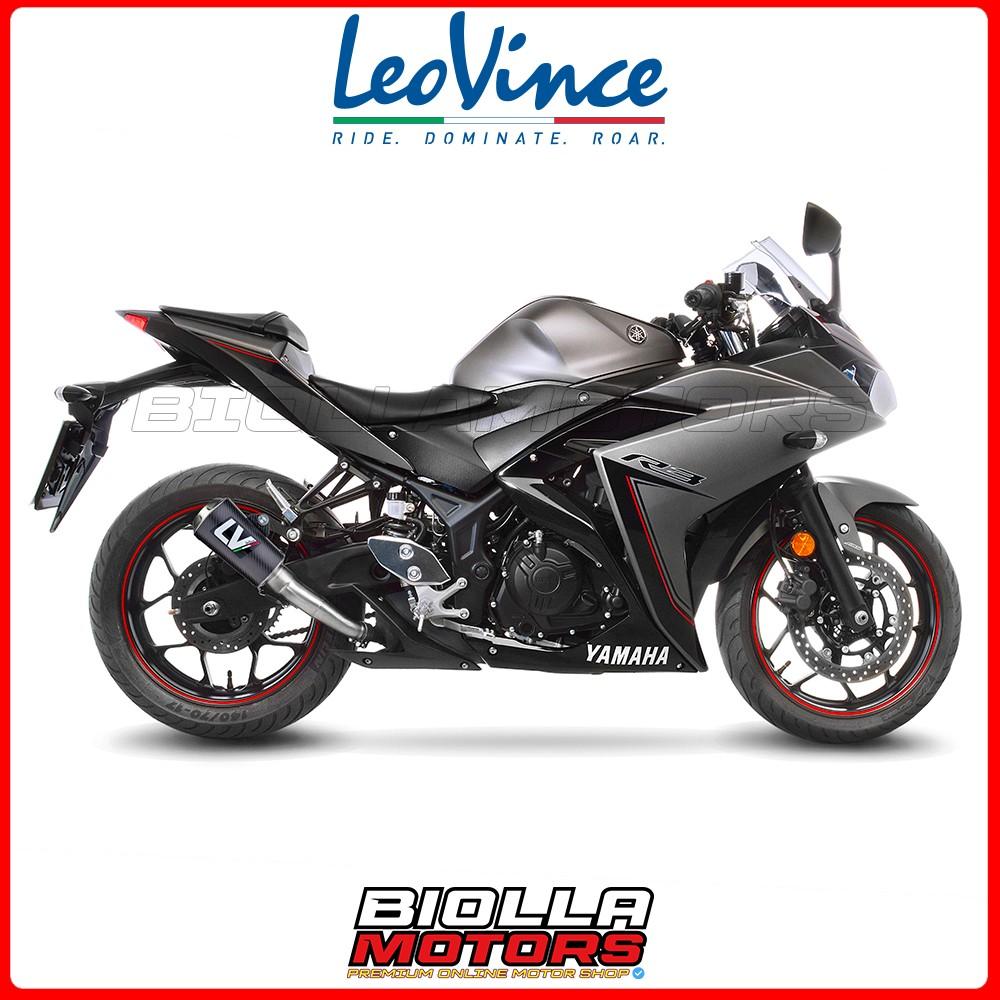 15212C SILENCIEUX LEOVINCE YAMAHA YZF-R3 300 2018 - LV-10 CARBON FIBER ...