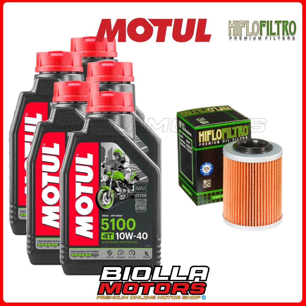 Tagliando Moto 400 600 Kit Tagliando Honda Silver Wing 400 600 - Olio Motul 5100 10W40, Filtri E Candele, Ricambio Completo Manutenzione Moto Scooter