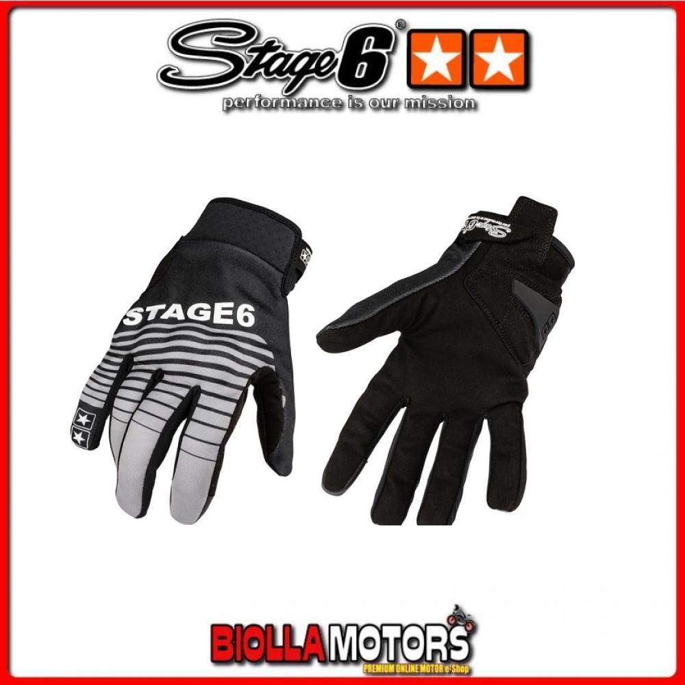 S6-0863/M MOTORRADHANDSCHUHE STAGE6 STREET PURE SCHWARZ / GRAU - Bild 1 von 5